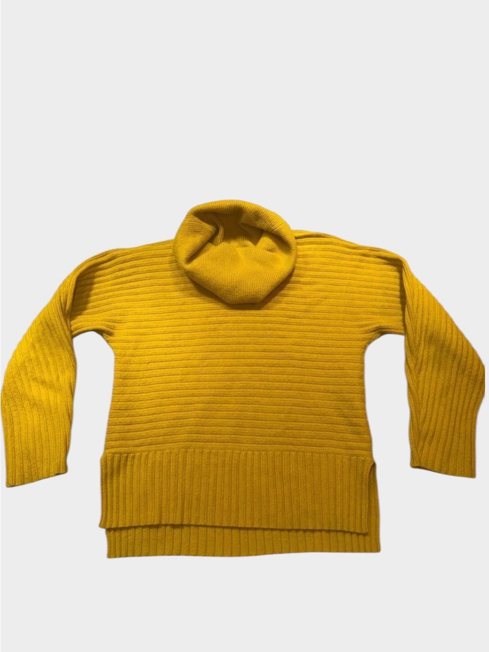 Moth by Anthropologie Ribbed Mustard Cowl-Neck Sweater - Picture 2 of 6